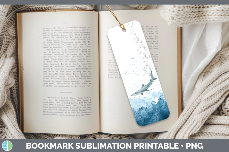 Silky Shark Sketch Bookmark Sublimation Design