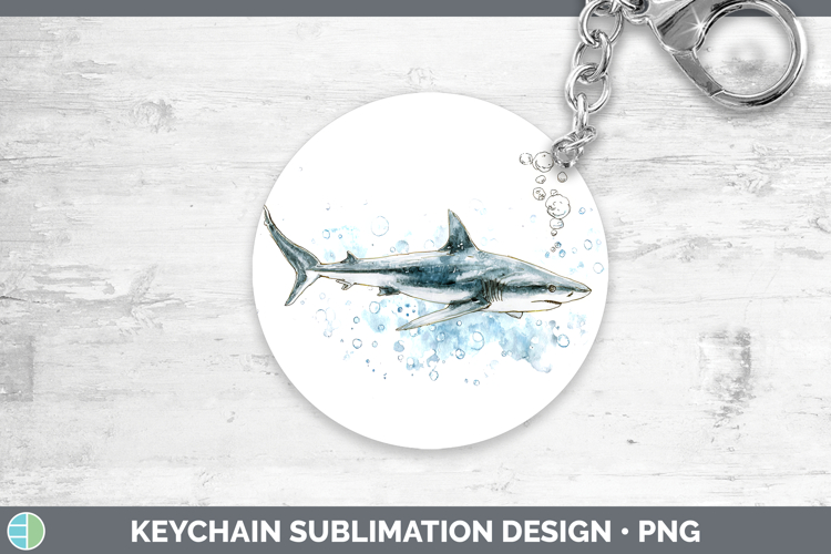 Silky Shark Sketch Keychain Sublimation Design