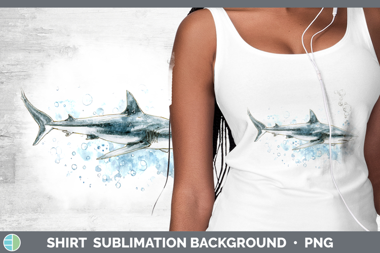 Silky Shark Sketch Shirt Sublimation Design