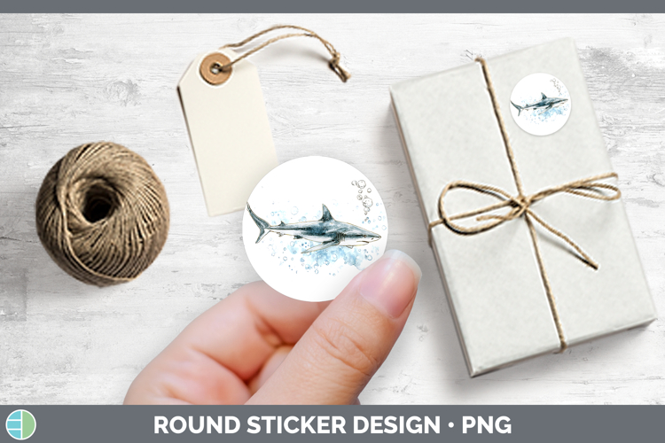 Silky Shark Sketch Stickers Design
