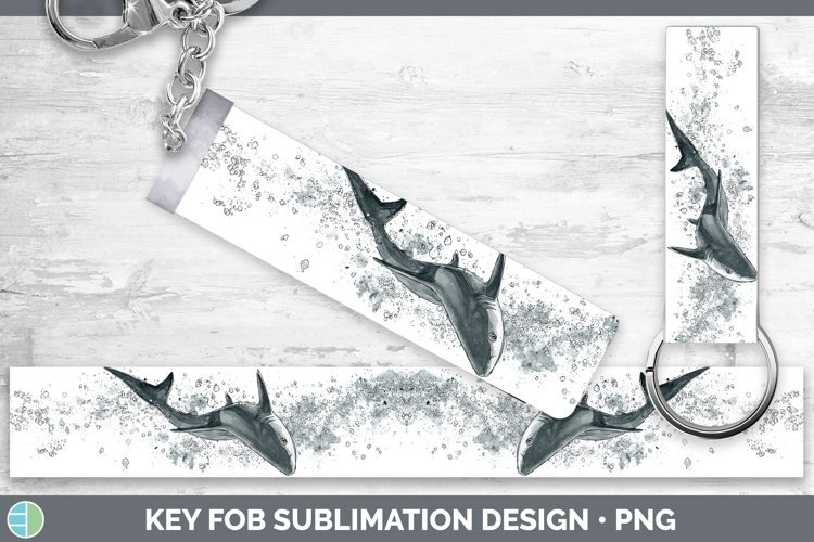 Thresher Shark Sketch Key Fob Sublimation Design