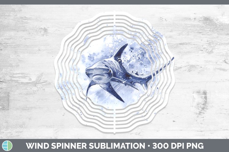 Thresher Shark Sketch Wind Spinner Sublimation Design