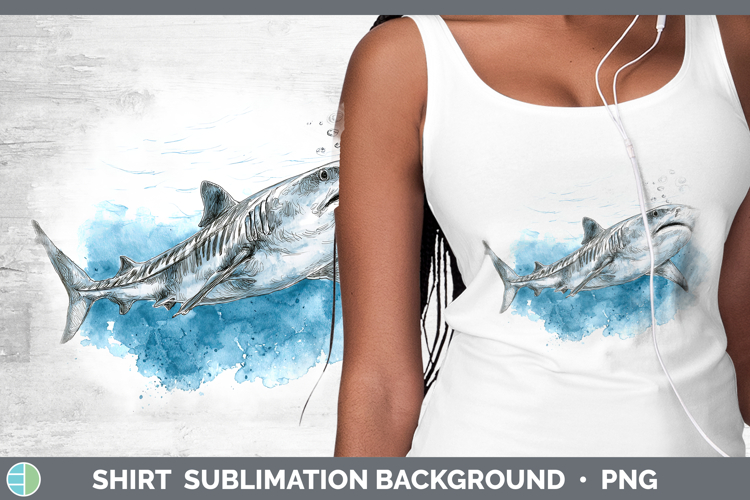 Tiger Shark Sketch Shirt Sublimation Design