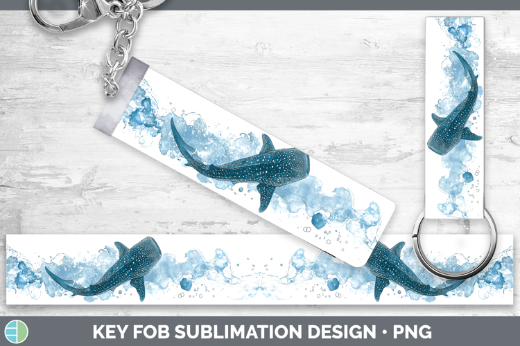 Whale Shark Sketch Key Fob Sublimation Design