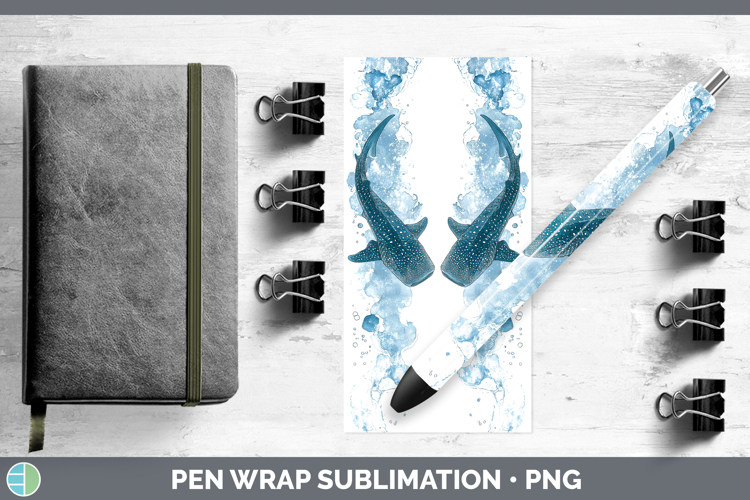 Whale Shark Sketch Pen Wrap Sublimation Design