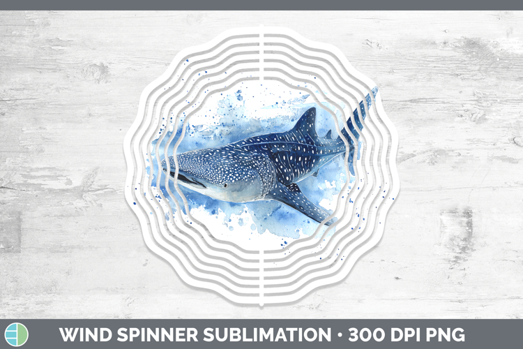 Whale Shark Sketch Wind Spinner Sublimation Design