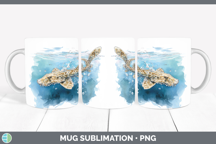 Wobbegong Shark Sketch Mug Wrap Sublimation Design