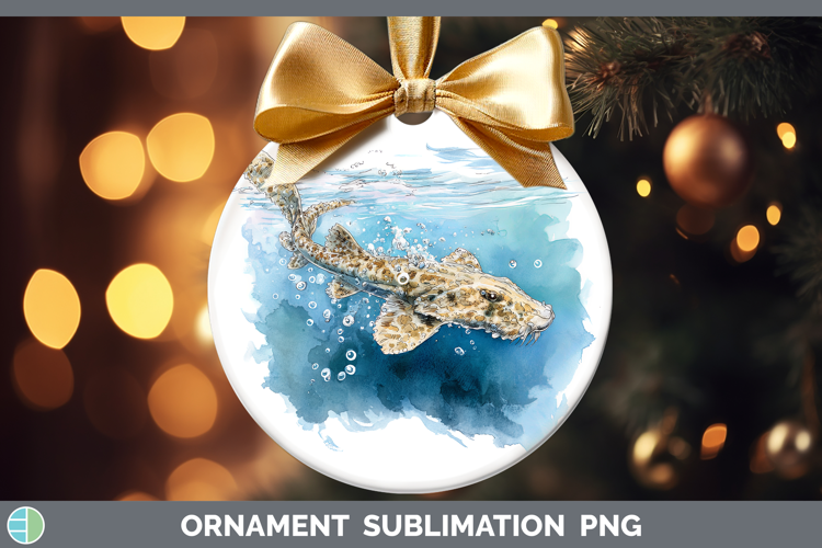 Wobbegong Shark Sketch Ornament Sublimation Design