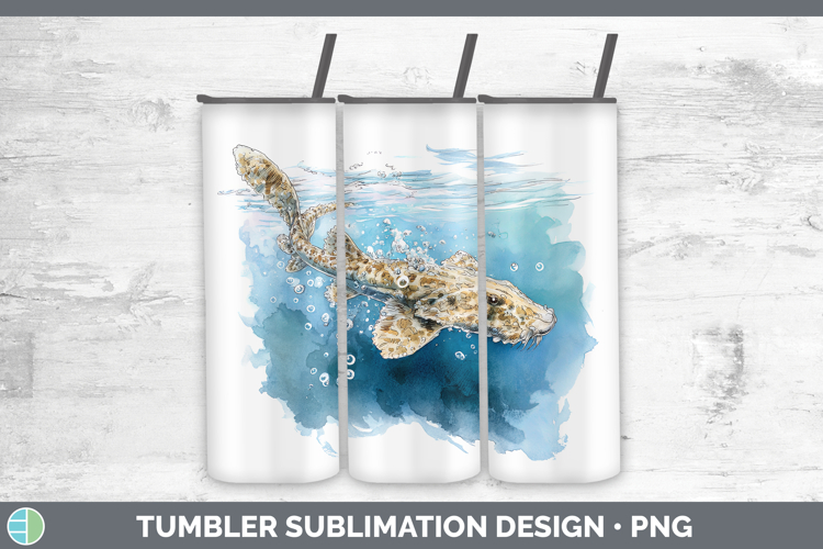 Wobbegong Shark Sketch Tumbler Sublimation Design