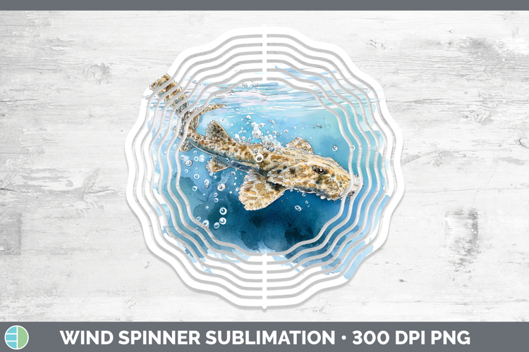 Wobbegong Shark Sketch Wind Spinner Sublimation Design