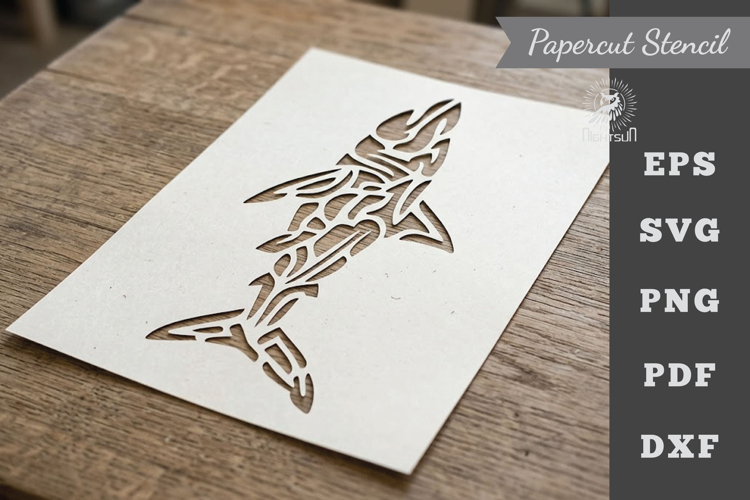 Shark Stencil Paper cutting