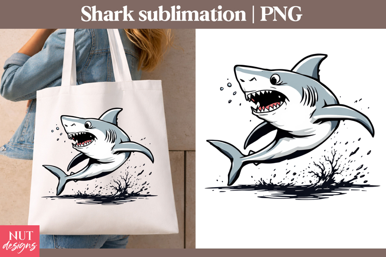 Cartoon Shark sublimation ocean sublimation underwater