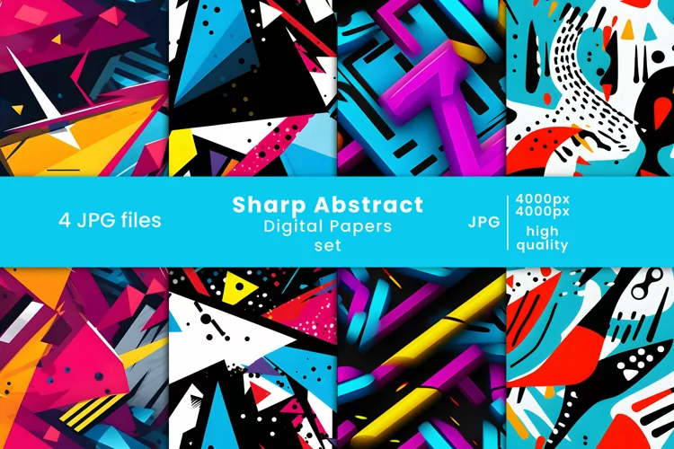 sharp abstract colorful digital paper and patterns