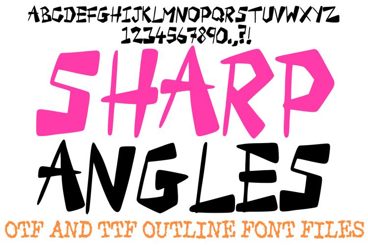 Sharp Angles Lettering Font Cartoon Handwriting ABC OTF Type