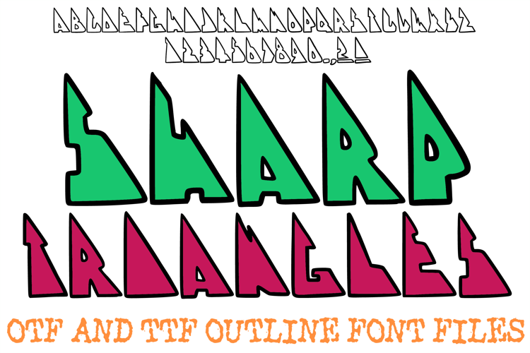 Sharp Triangles Font Geometric Type Lettering ABC OTF Type