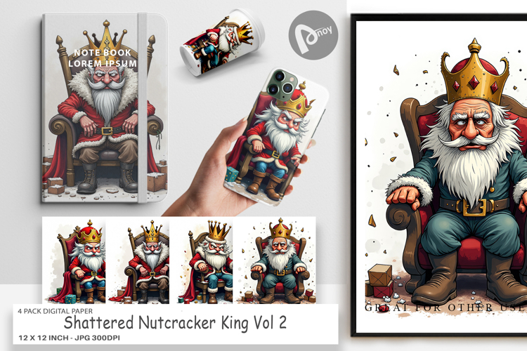 Digital Paper Shattered Nutcracker King