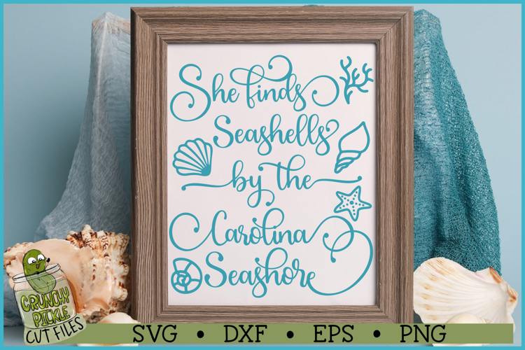 She Finds Seashells by the Carolina Seashore SVG