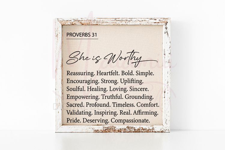 She Is Worthy Proverbs 31 SVG, Christian Woman SVG