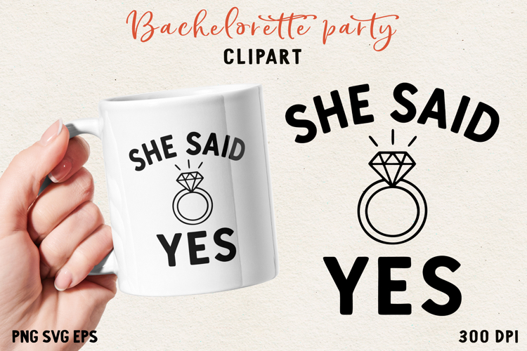 Bachelorette Party Line Art Clipart Bride SVG PNG EPS