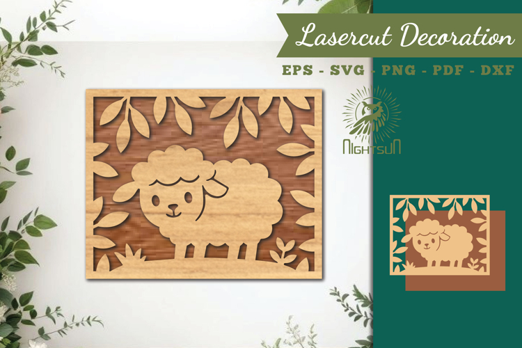 Sheep Lasercut Decoration SVG