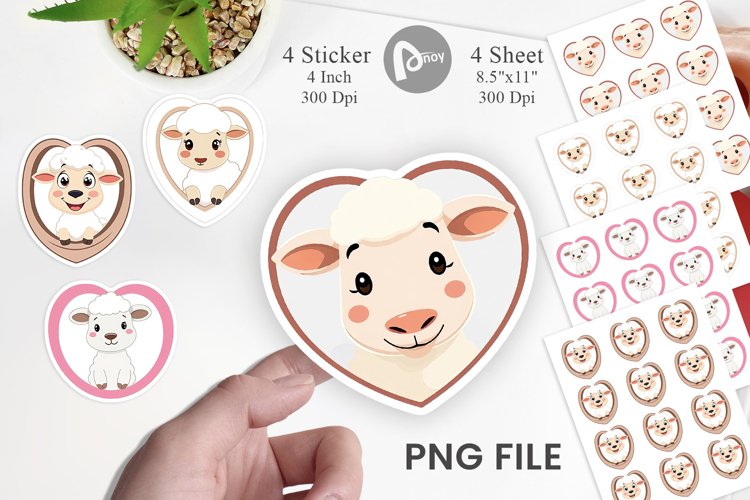 Sticker Heart Sheep