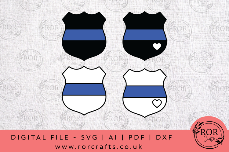 Thin Blue Line Shield SVG Cut File Design