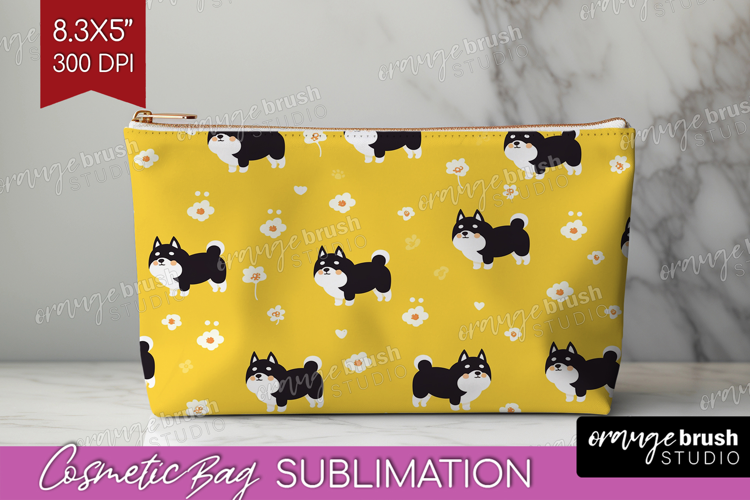 Shiba Inu Dog Cosmetic Bag Cute Chibi Puppy Makeup Bag PNG