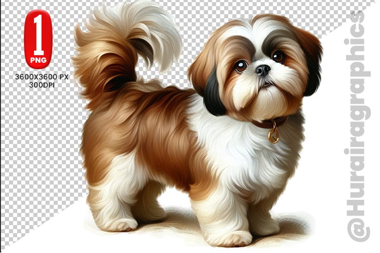 Shih Tzu dog clipart- PNG File
