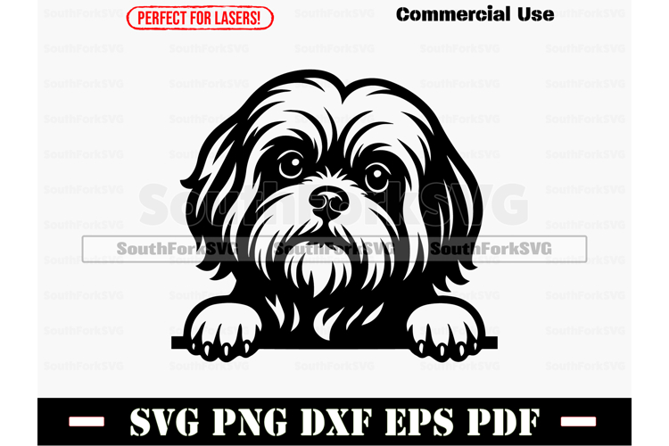 Peeking Shih Tzu Dog Design SVG PNG DXF EPS PDF