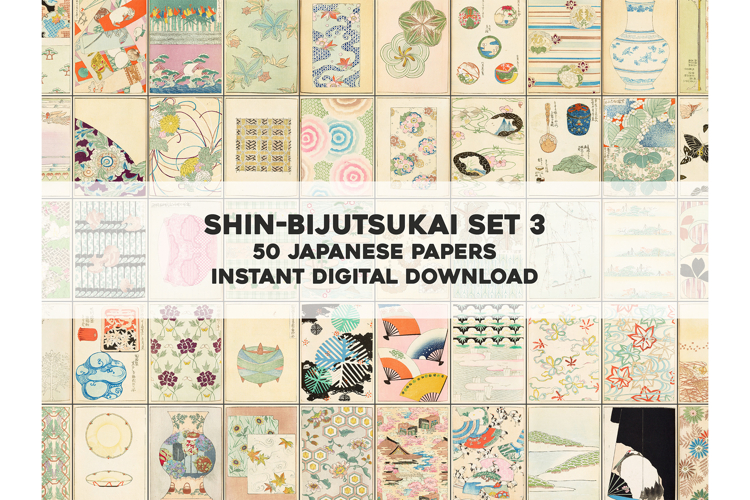 50 Vintage Japanese Ornamental Designs Images Bundle