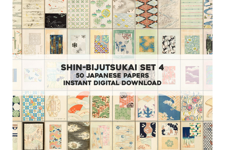 50 Vintage Japanese Ornamental Designs Images Bundle