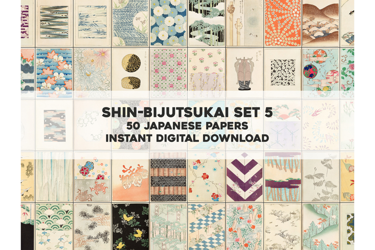 50 Vintage Japanese Ornamental Designs Images Bundle