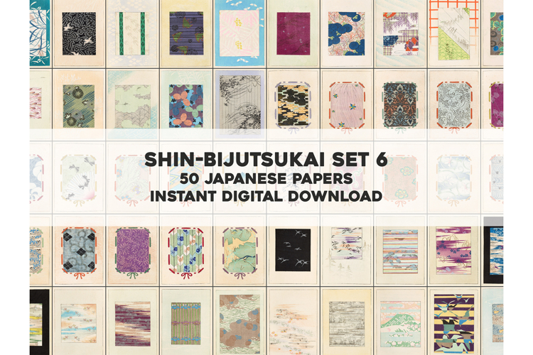 50 Vintage Japanese Ornamental Designs Images Bundle