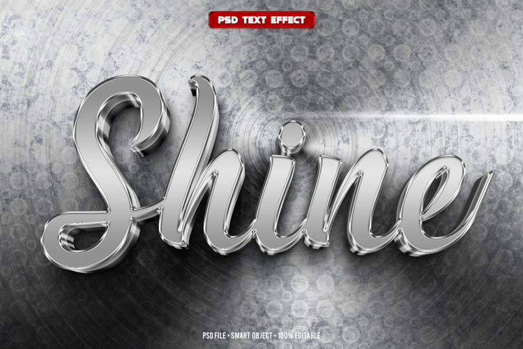 Shine 3D editable text effect