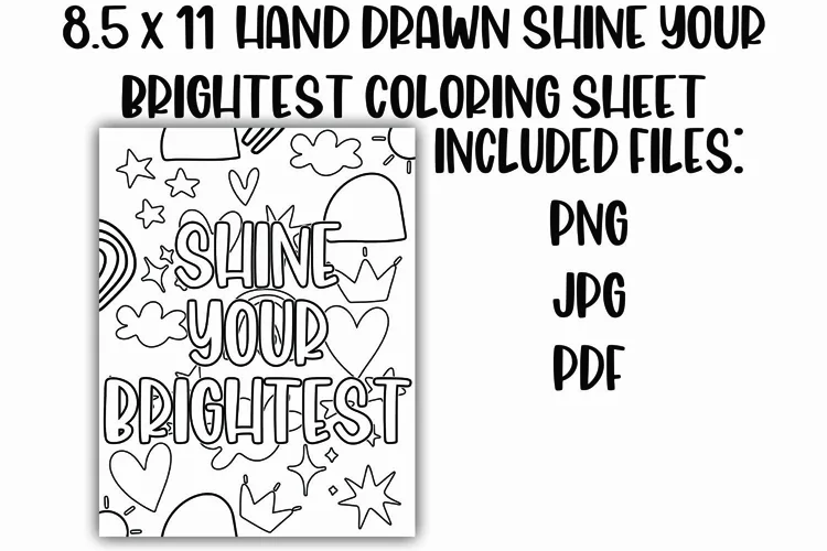 Shine Your Brightest Doodle Coloring Sheet