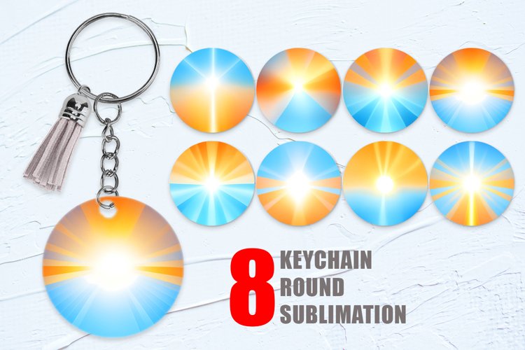 Shining Orange Blue Keychain | Keyring