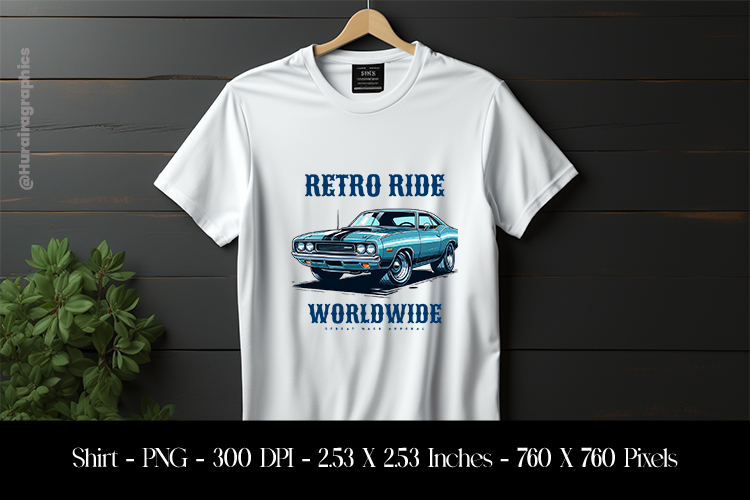 Retro Ride WorldWide T-Shirt Sublimation Design PNG