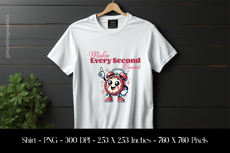 Make Every Second Count T-Shirt Sublimation Design PNG