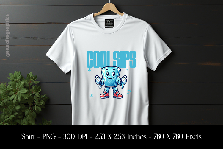 Cool Sips T-Shirt Sublimation Design PNG