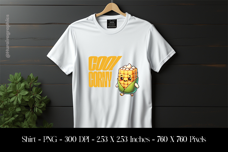 Cool Corny T-Shirt Sublimation Design PNG