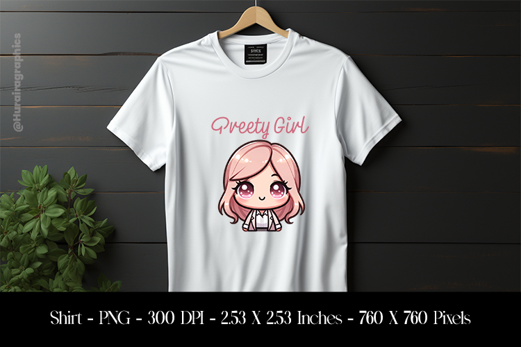Preety Girl T-Shirt Sublimation Design PNG