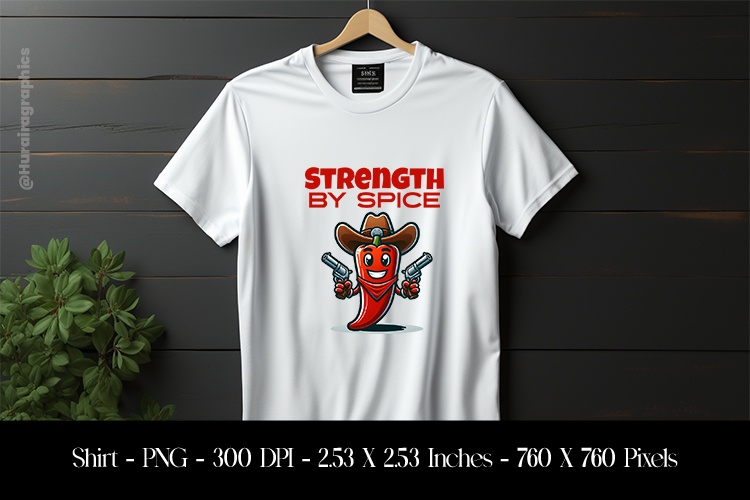 Strenght By Spicy T-Shirt Sublimation Design PNG
