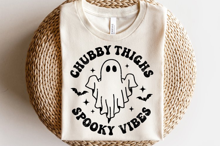 Chubby Thighs Spooky Vibes SVG | Retro Halloween Quote Shirt