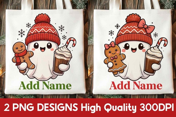 Cute Ghost Christmas PNG Bundle | Cute Christmas Ghost Gift