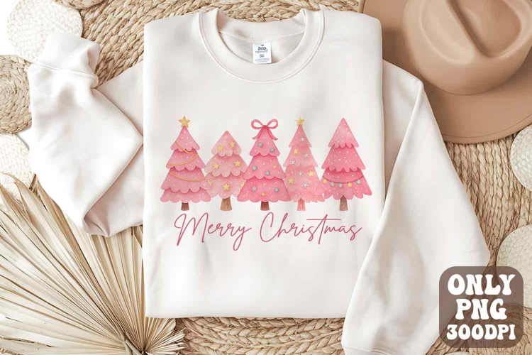 Merry Christmas Png | Pink Christmas Tree Png | Vintage Xmas