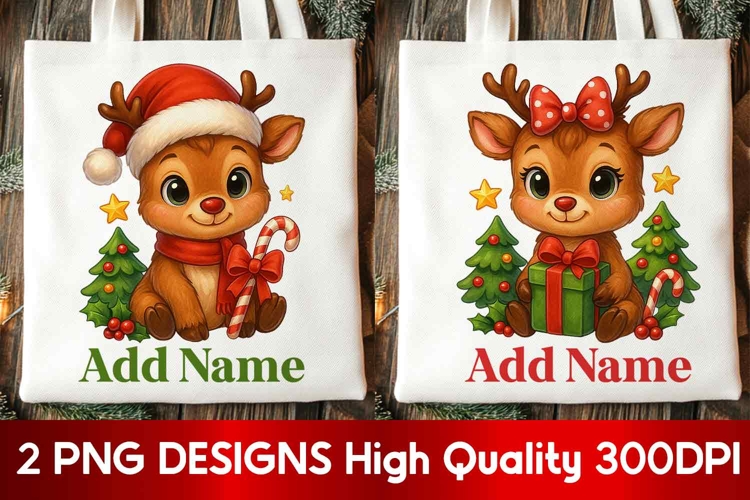 Christmas Reindeer Sack PNG Clipart Bundle | Christmas Bag