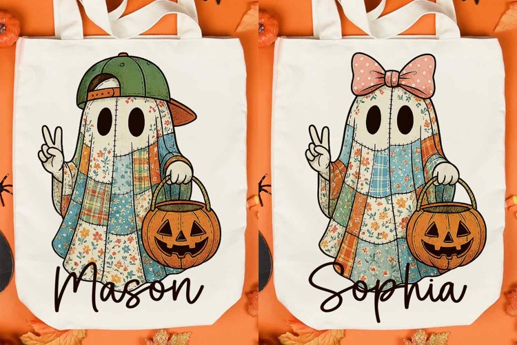 Custom Ghost Halloween With Kid Names Png | Trendy Halloween