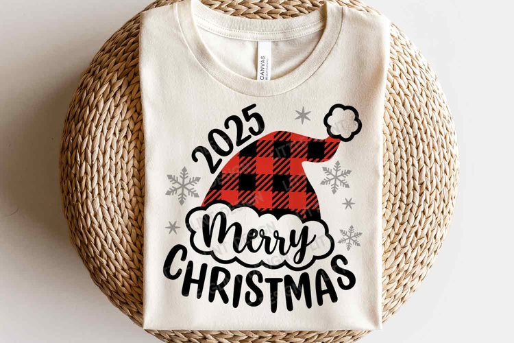 2025 Merry Christmas SVG, Kids Christmas Shirt, Santa Hat