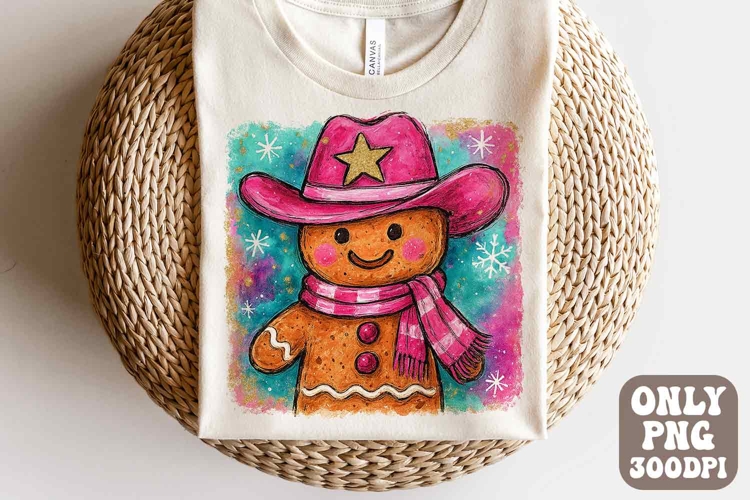 Western Christmas Png Preppy Brushstroke Gingerbread