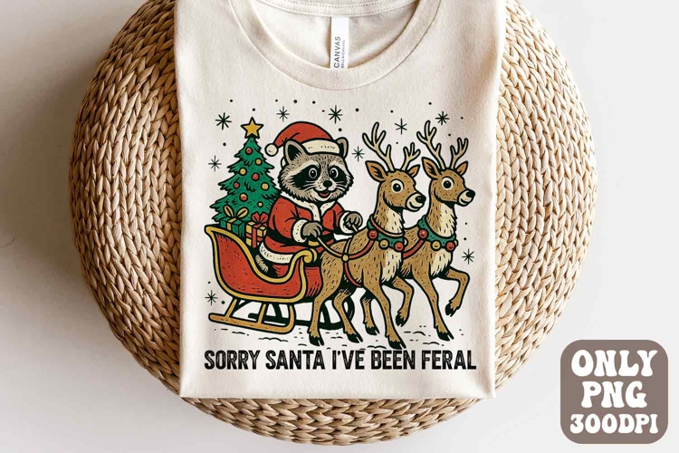 Sorta Merry Sorta Feral Png Funny Raccoon Christmas Png